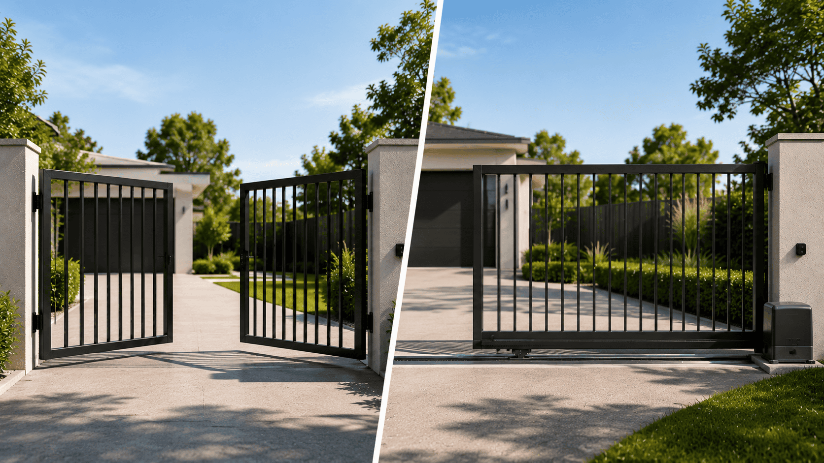 Modern gate designs swing vs sliding