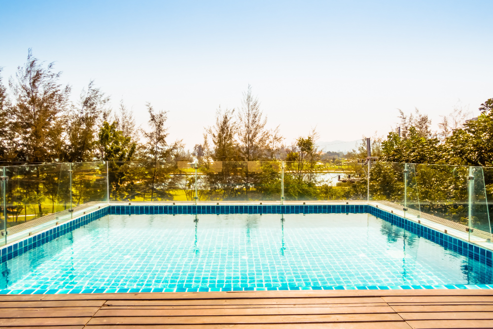 swimming pool fence glass homes